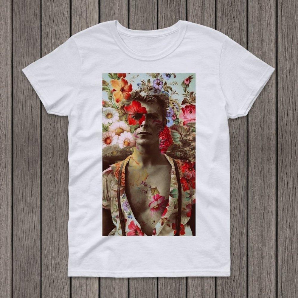 Bowie Shirt David Bowie Print Rocknroll Shirt Unisex Tee Shirt